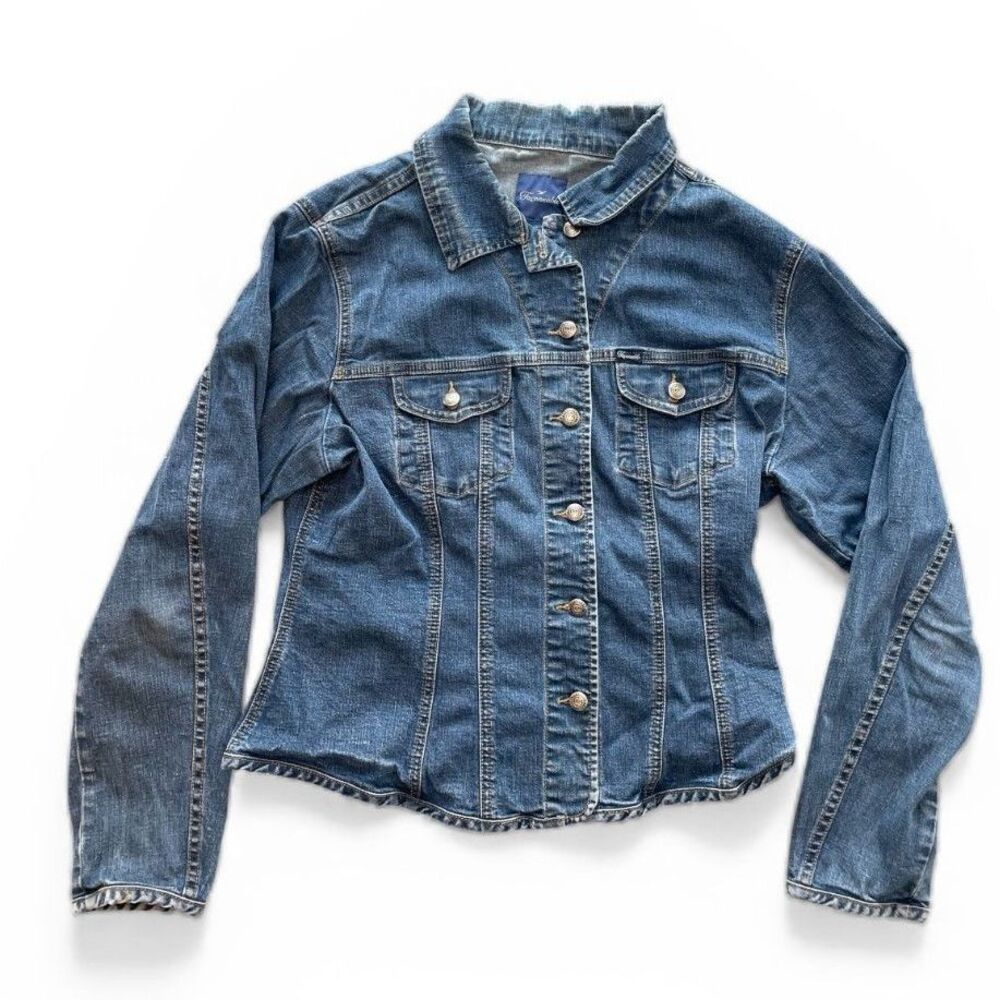 Faconnable Blue Denim Button-Down Jacket